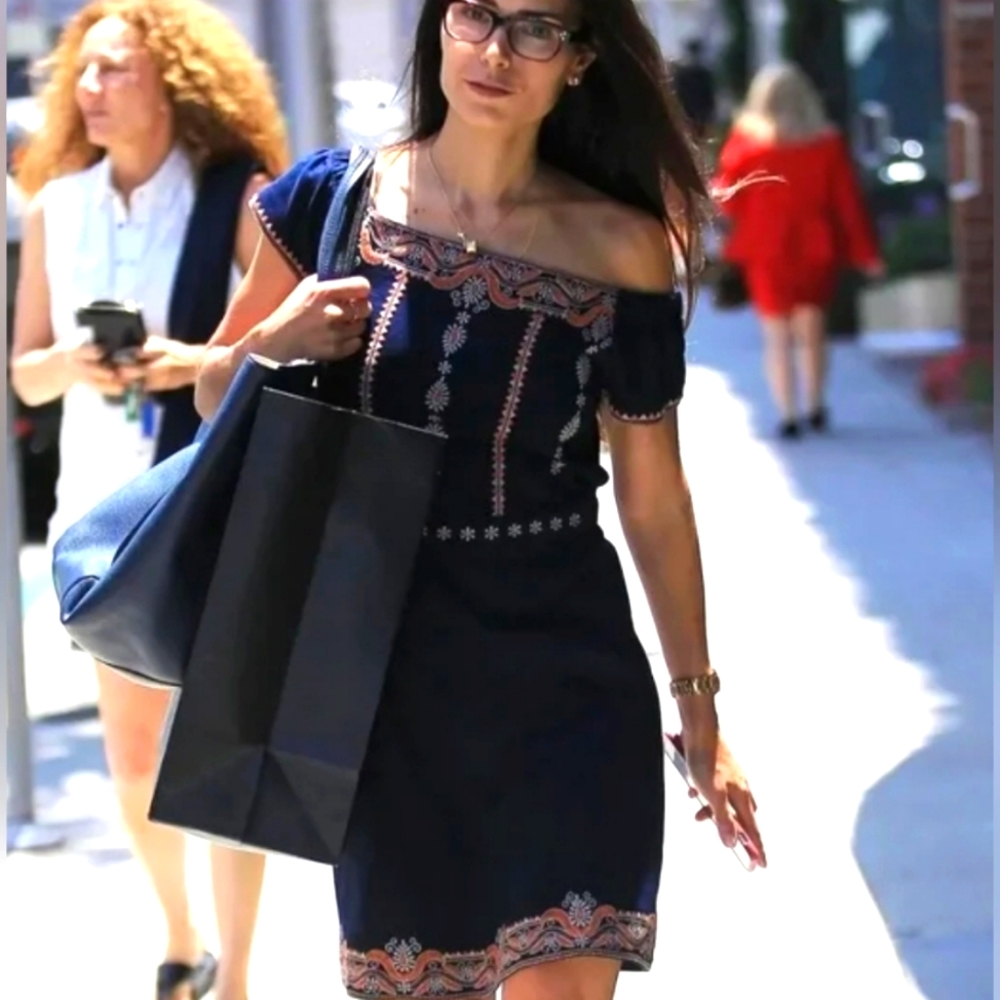 EUC Tory Burch Off the Shoulder Embroidered Nell Dress
